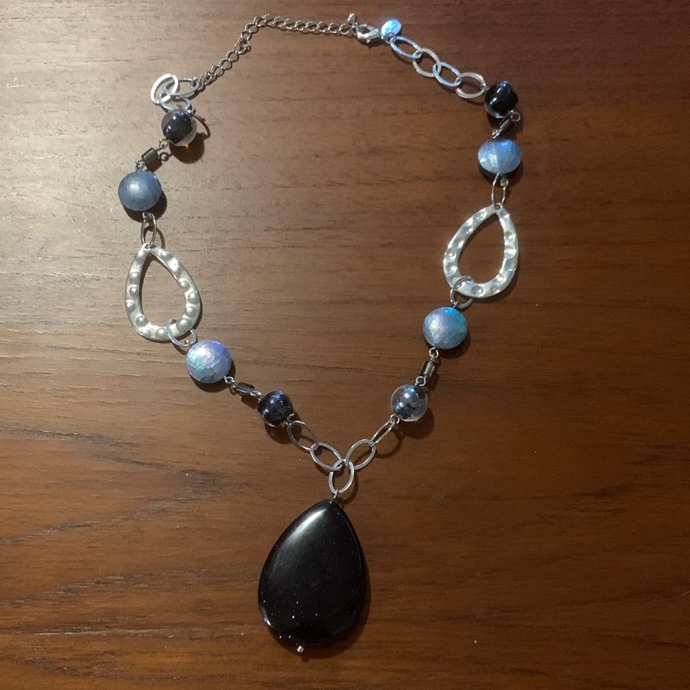 Lia Sophia Silver and Black Necklace
